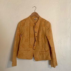 CHRISTOPHER AND BANKS YELLOW FLORAL BLAZER